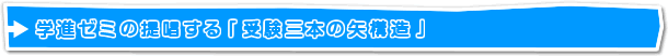 学進ゼミの提唱する「受験三本の矢構造」