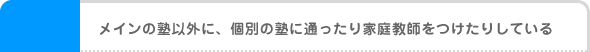 メインの塾以外に、個別の塾に通ったり家庭教師をつけたりしている