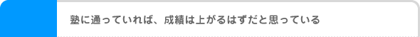 塾に通っていれば、成績は上がるはずだと思っている